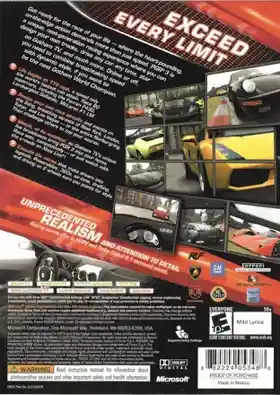 Project Gotham Racing 3 (USA) box cover back